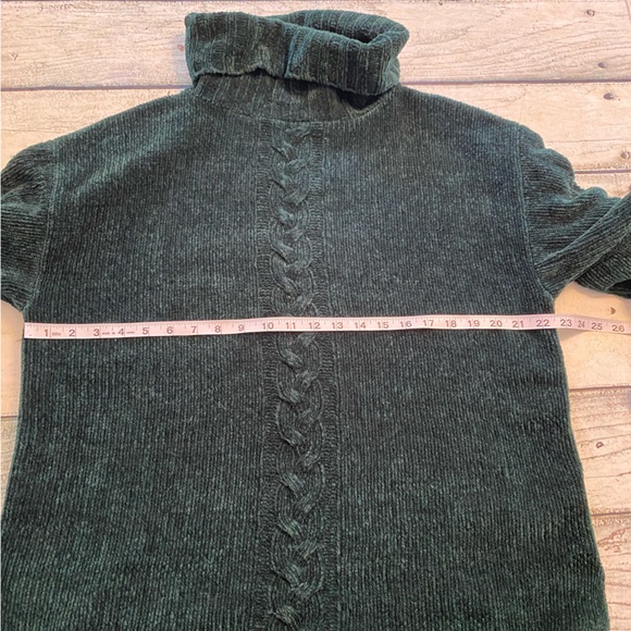 Carolina colours green chunky turtleneck long sleeve sweater. M - Picture 7 of 8
